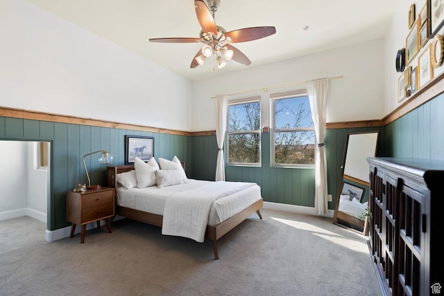 802 Leda Ln, Santa Clara, UT 84765 - carpeted bedroom featuring ceiling fan and wainscoting