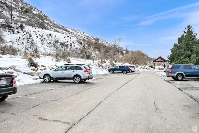 view of street with a mountain view