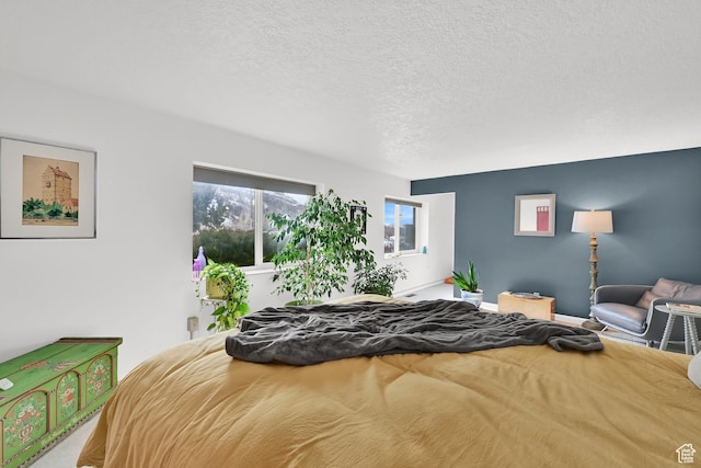 bedroom with a textured ceiling