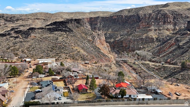 aerial view with a residential view and a mountain view
