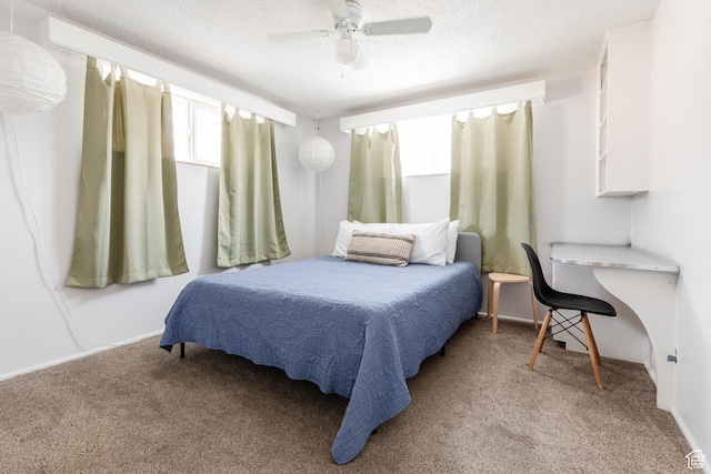 750 N 100 W, Logan, UT 84321 - bedroom with light carpet, ceiling fan, a textured ceiling, and an office area