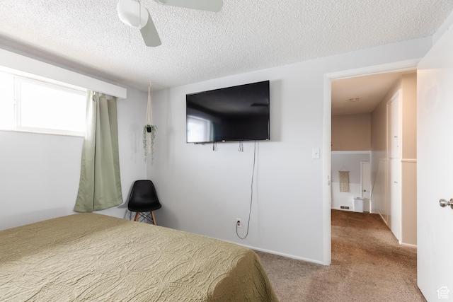 750 N 100 W, Logan, UT 84321 - bedroom with carpet floors, a textured ceiling, and ceiling fan