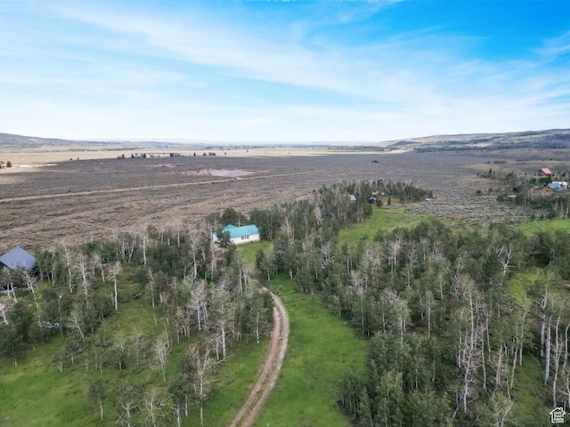 birds eye view of property with a rural view
