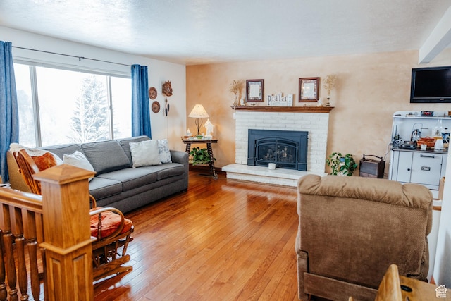 322 Bailey Rd, Soda Springs, ID 83276 - living room with wood-type flooring and a fireplace