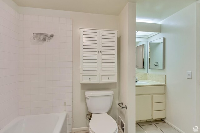 4953 S Eastridge Ln E Unit 143, Salt Lake City, UT 84117 - full bathroom with toilet, tile patterned flooring, vanity, and baseboards