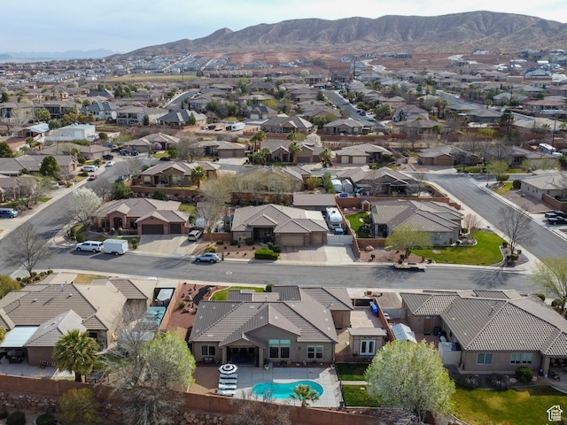 1908 S Yuma Dr, Washington, UT 84780 - aerial perspective of suburban area featuring mountains and a pool