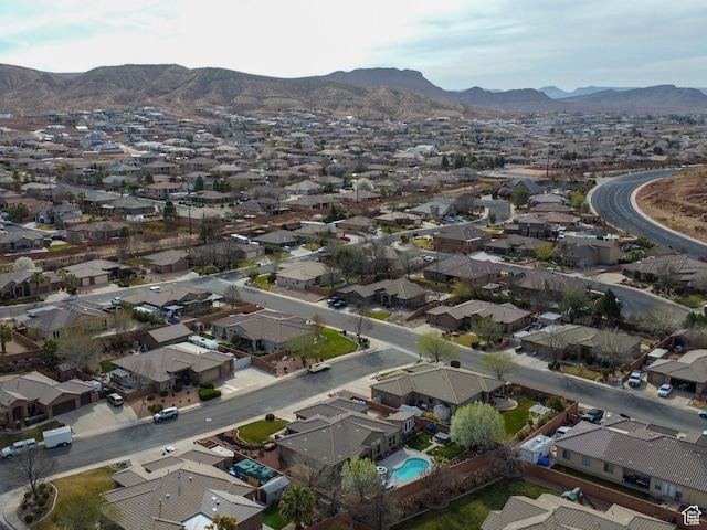 1908 S Yuma Dr, Washington, UT 84780 - aerial view of property's location featuring a mountainous background and nearby suburban area
