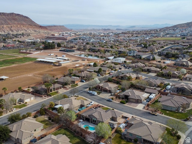 1908 S Yuma Dr, Washington, UT 84780 - aerial view of property's location with nearby suburban area and a mountain backdrop