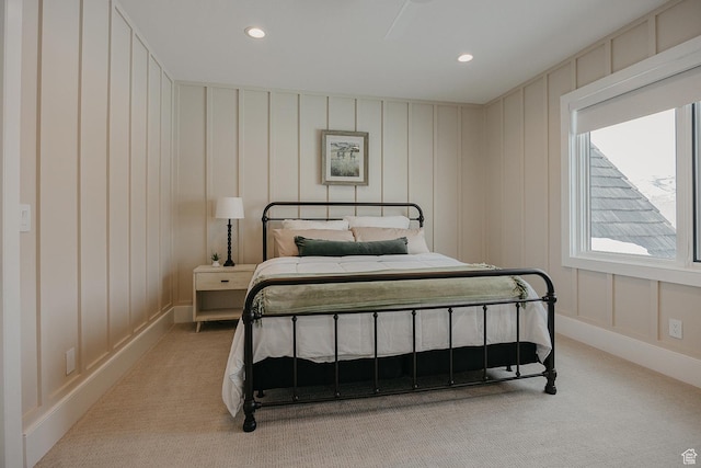 1685 W Midway Ln, Heber City, UT 84032 - bedroom featuring light carpet, a decorative wall, and recessed lighting