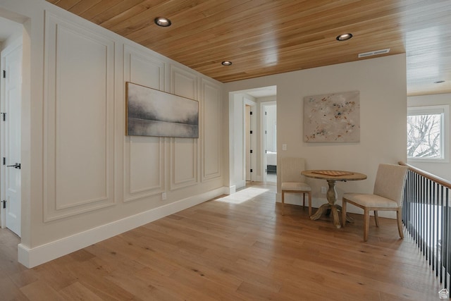 1685 W Midway Ln, Heber City, UT 84032 - dining area featuring recessed lighting, wooden ceiling, baseboards, visible vents, and light wood-style floors