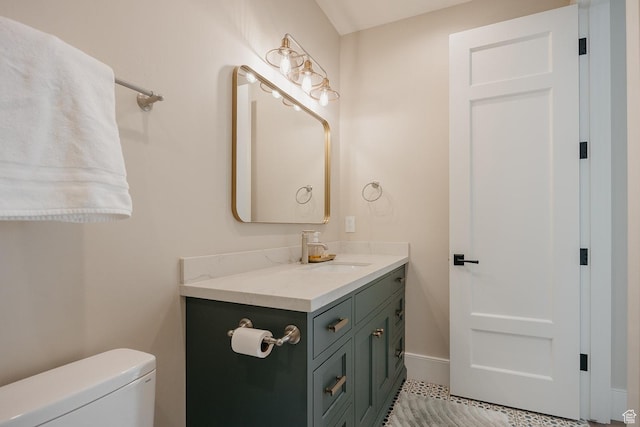 1685 W Midway Ln, Heber City, UT 84032 - bathroom featuring tile patterned floors, toilet, and vanity