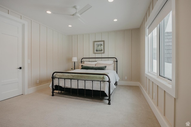 1685 W Midway Ln, Heber City, UT 84032 - bedroom with carpet floors, a decorative wall, ceiling fan, and recessed lighting