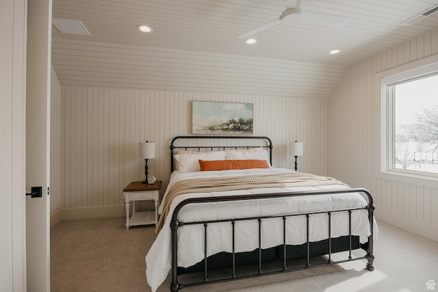1685 W Midway Ln, Heber City, UT 84032 - carpeted bedroom with wooden ceiling, visible vents, baseboards, and recessed lighting