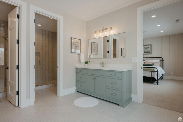 1685 W Midway Ln, Heber City, UT 84032 - bathroom featuring visible vents, baseboards, a stall shower, and recessed lighting