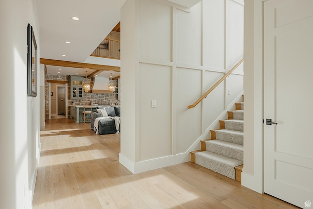 1685 W Midway Ln, Heber City, UT 84032 - stairway with wood finished floors and recessed lighting