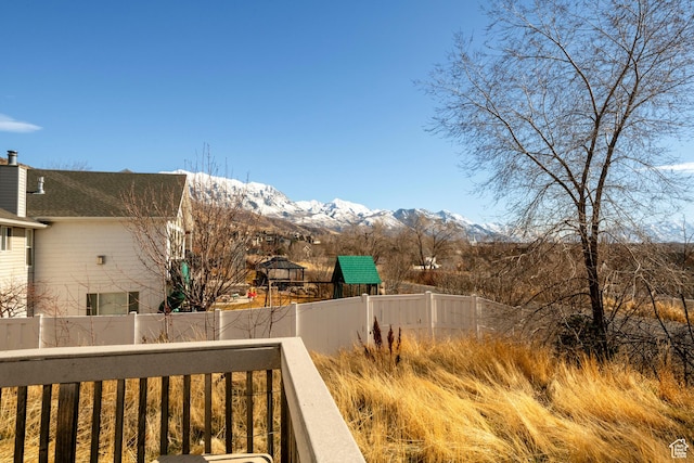 1446 E Murdock Dr S, Pleasant Grove, UT 84062 - view of yard featuring fence and a mountain view