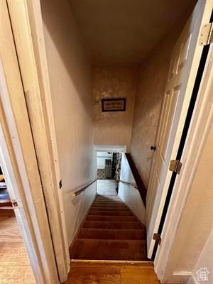404 N 1st E, Grace, ID 83241 - stairway featuring wood finished floors