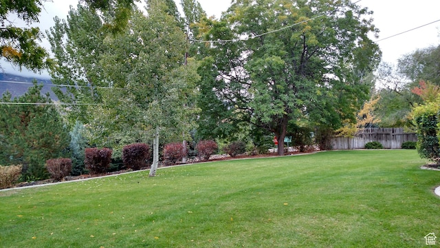 view of yard featuring fence