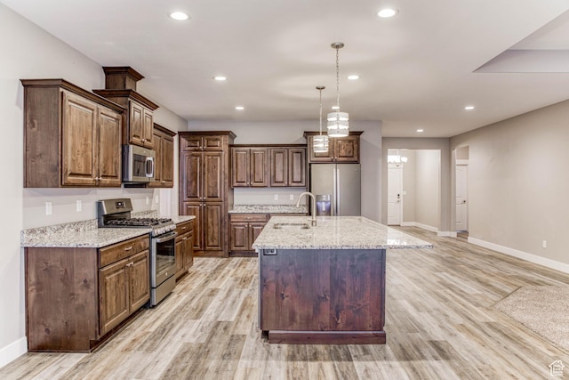 4386 W 3800 S, West Haven, UT 84401 - kitchen with appliances with stainless steel finishes, recessed lighting, a sink, and light wood-style floors