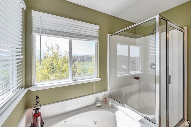 8783 N Franklin Dr, Eagle Mountain, UT 84005 - bathroom with a shower stall and a tub with jets