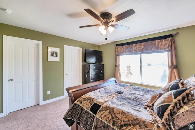 8783 N Franklin Dr, Eagle Mountain, UT 84005 - bedroom featuring baseboards, ceiling fan, and light colored carpet