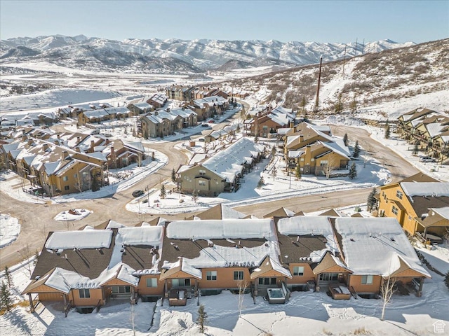 14408 N Buck Horn Trl N Unit 52C, Kamas, UT 84036 - snowy aerial view featuring a residential view and a mountain view