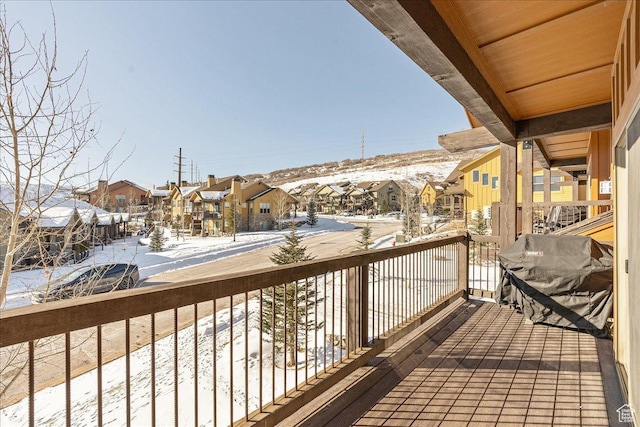 14408 N Buck Horn Trl N Unit 52C, Kamas, UT 84036 - snow covered deck with a residential view and grilling area