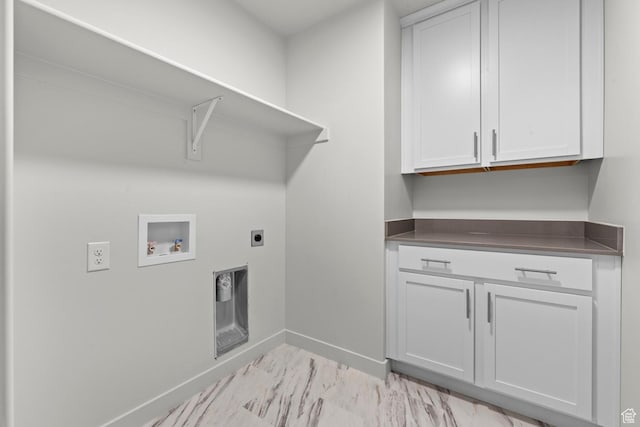 1786 N 180 E, Heber City, UT 84032 - washroom featuring washer hookup, marble finish floor, cabinet space, hookup for an electric dryer, and baseboards