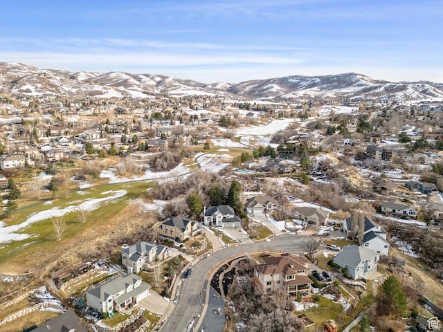 34 N Scenic Hills Cir E, North Salt Lake, UT 84054 - aerial overview of property's location with a mountainous background and nearby suburban area