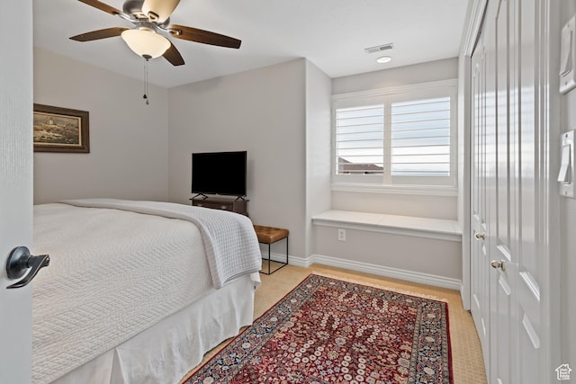 34 N Scenic Hills Cir E, North Salt Lake, UT 84054 - bedroom featuring carpet, baseboards, and ceiling fan