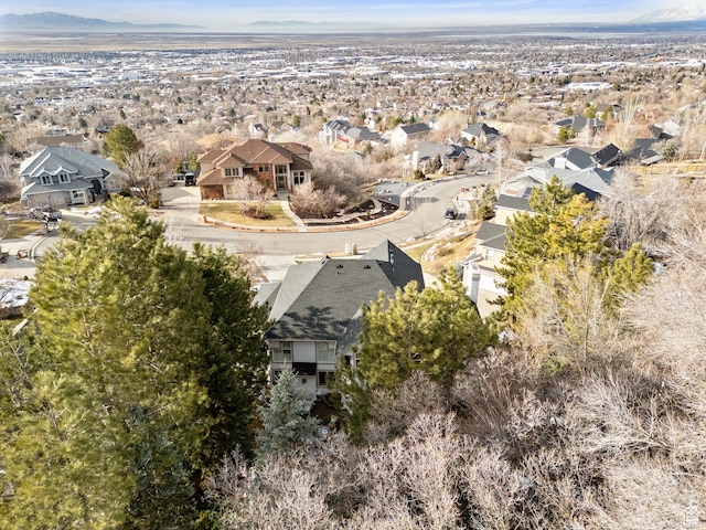 34 N Scenic Hills Cir E, North Salt Lake, UT 84054 - aerial view of property and surrounding area with nearby suburban area and mountains