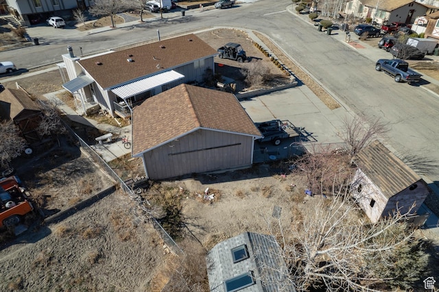 aerial view with a residential view