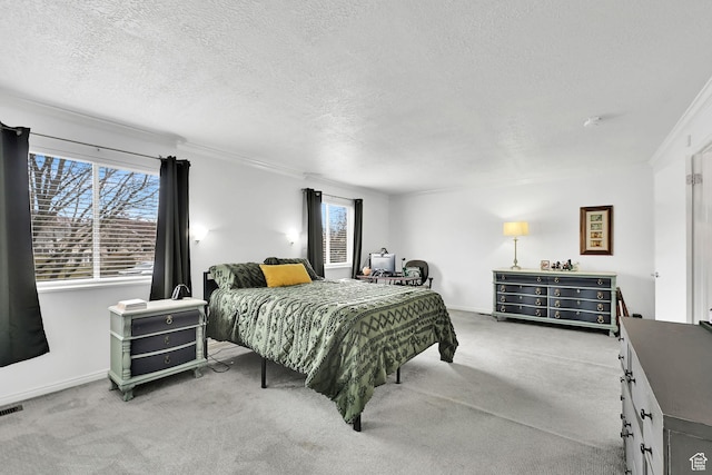 59 Belmore Dr, Kaysville, UT 84037 - bedroom with ornamental molding, light colored carpet, a textured ceiling, and baseboards