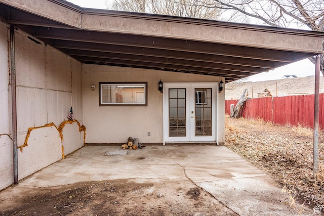 170 S 500 E, Duchesne, UT 84021 - entrance to property with a patio area, fence, stucco siding, and french doors