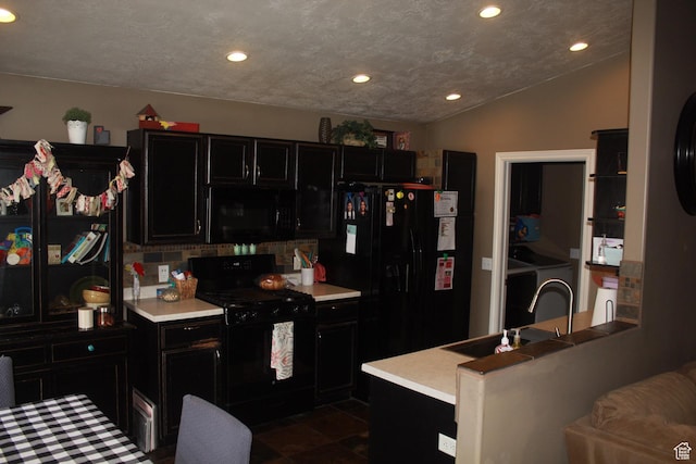 1338 S Glenbarr W, Springville, UT 84663 - kitchen featuring black appliances, dark cabinetry, light countertops, and recessed lighting