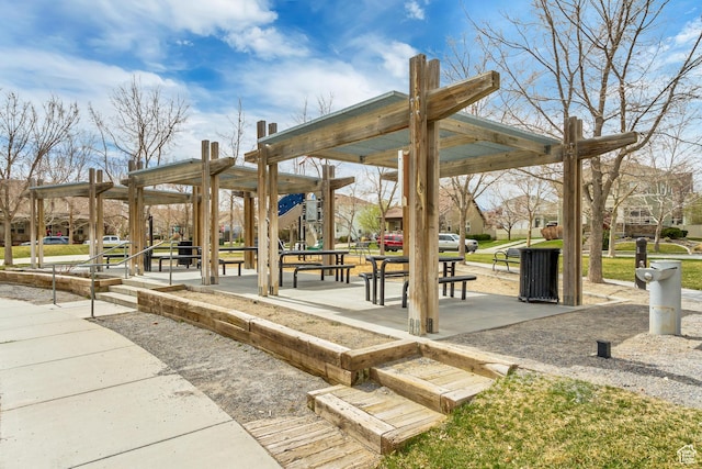 view of community featuring playground community