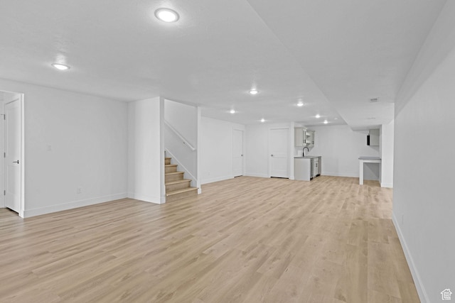680 E 525 N, Providence, UT 84332 - interior space featuring light wood-style floors, baseboards, stairway, and recessed lighting