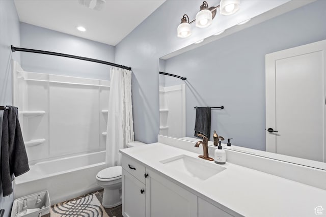 1313 E Daffodil Ct, Layton, UT 84040 - bathroom featuring toilet, shower / tub combo, and vanity
