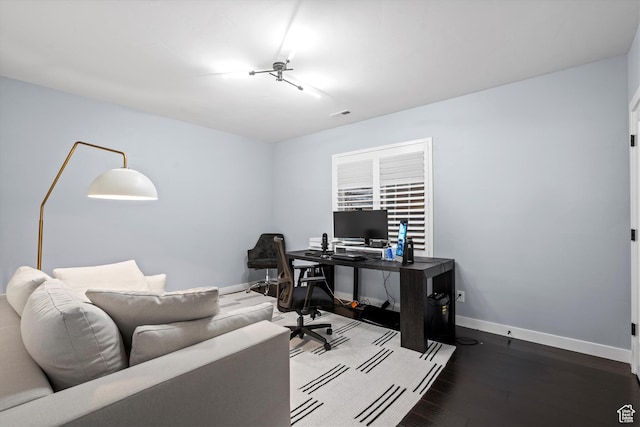 1313 E Daffodil Ct, Layton, UT 84040 - home office with wood finished floors, visible vents, and baseboards