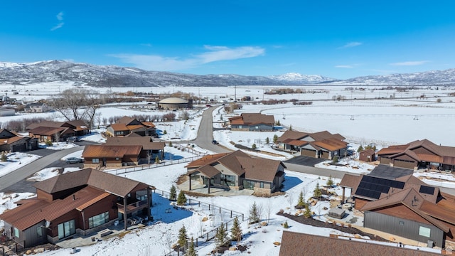272 Thorn Creek Dr, Kamas, UT 84036 - snowy aerial view featuring a residential view and a mountain view