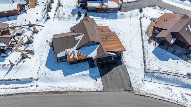 272 Thorn Creek Dr, Kamas, UT 84036 - snowy aerial view with a residential view