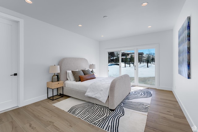 272 Thorn Creek Dr, Kamas, UT 84036 - bedroom featuring access to exterior, light wood finished floors, recessed lighting, and baseboards