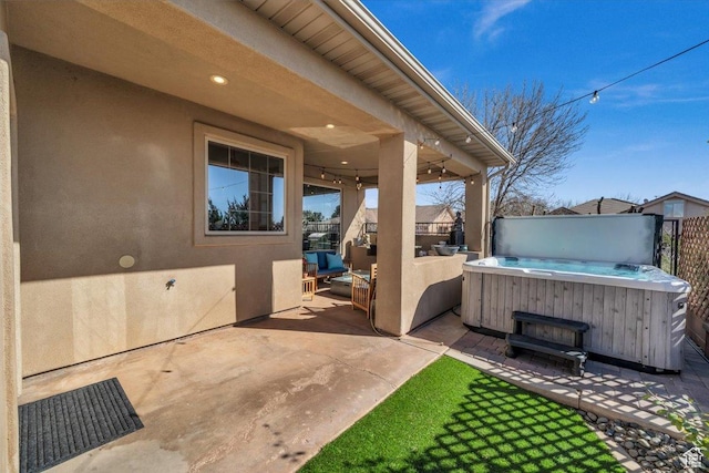 470 E 130 S, Ivins, UT 84738 - view of patio / terrace featuring fence and a hot tub