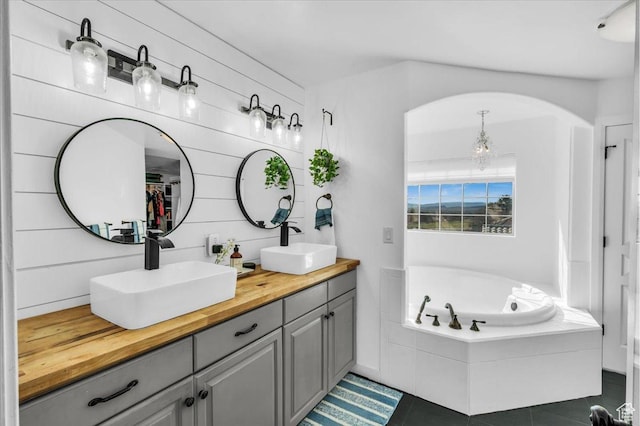 470 E 130 S, Ivins, UT 84738 - full bathroom with tile patterned flooring, a garden tub, a sink, and double vanity