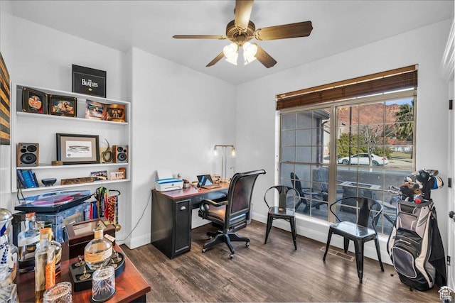 470 E 130 S, Ivins, UT 84738 - office space featuring ceiling fan, baseboards, and dark wood-type flooring