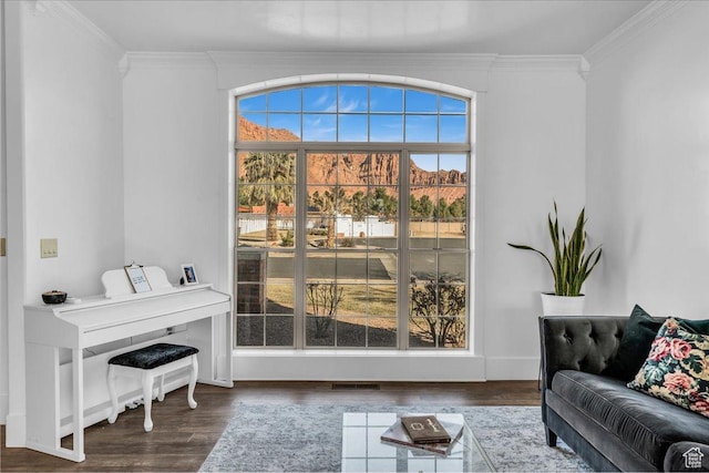 470 E 130 S, Ivins, UT 84738 - sitting room featuring ornamental molding and dark wood-type flooring