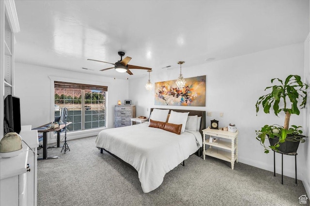 470 E 130 S, Ivins, UT 84738 - bedroom featuring carpet flooring, a ceiling fan, and baseboards