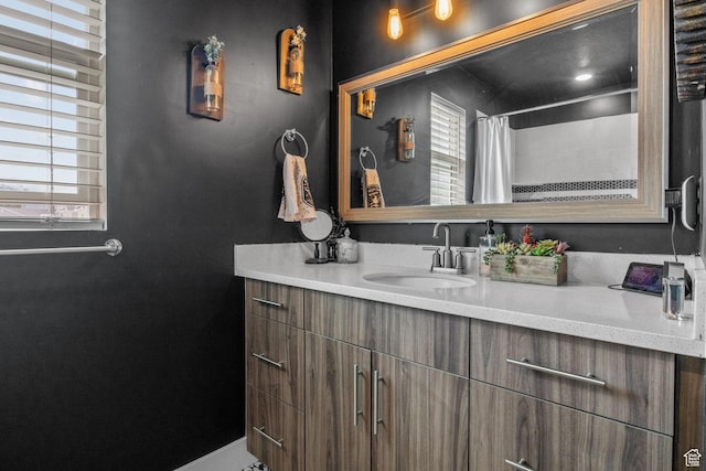 6471 S Aspen Ln, South Weber, UT 84405 - bathroom with vanity and a shower with curtain