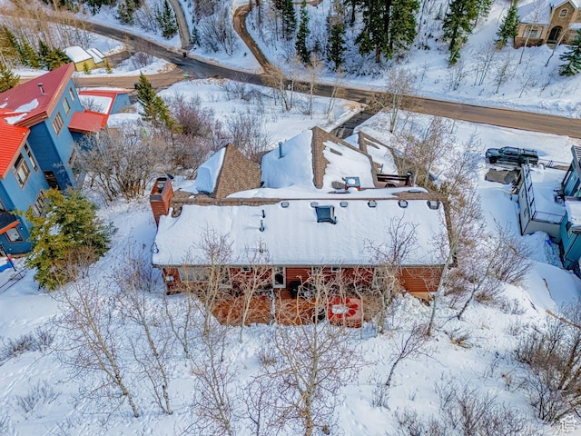 4414 Hidden Cove Rd, Park City, UT 84098 - snowy aerial view featuring a residential view