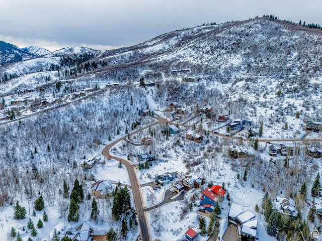4414 Hidden Cove Rd, Park City, UT 84098 - snowy aerial view with a mountain view